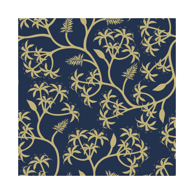 Wallpaper Design in Gilt and Navy by designsbycreation