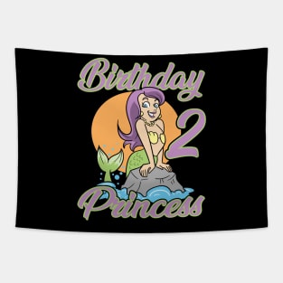 Second 2nd Birthday Mermaid Princess Tapestry