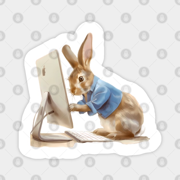 Peter rabbit computer programmer Magnet by VelvetEasel