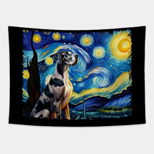 Dog Starry Night Great Dane Whispers, Tee Triumph Extravaganza Tapestry