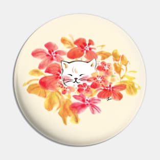 Cat in flowers Pin