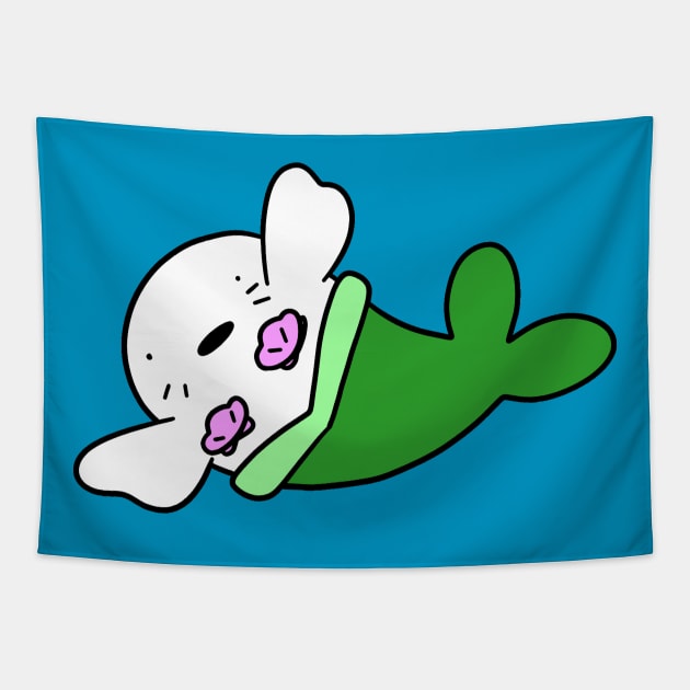 Mermaid Harp Seal Tapestry by saradaboru