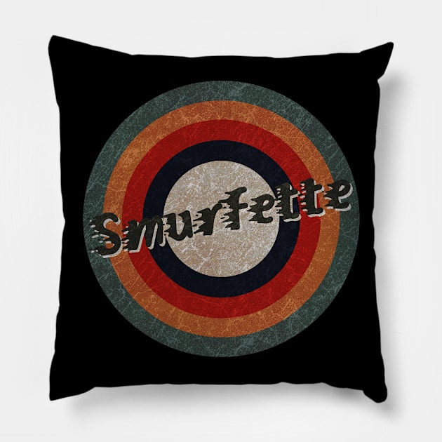 Retro Color Typography Faded Style Smurfette Pillow by KakeanKerjoOffisial