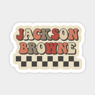 Jackson Browne Checkered Retro Groovy Style Magnet