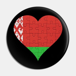 Belarusian Jigsaw Puzzle Heart Design - Gift for Belarusian With Belarus Roots Pin