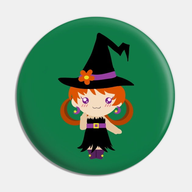 Little Witch Girl Pin by saradaboru