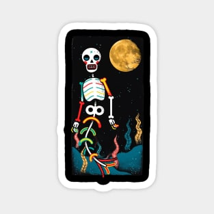 mermaid skull moonlight Magnet