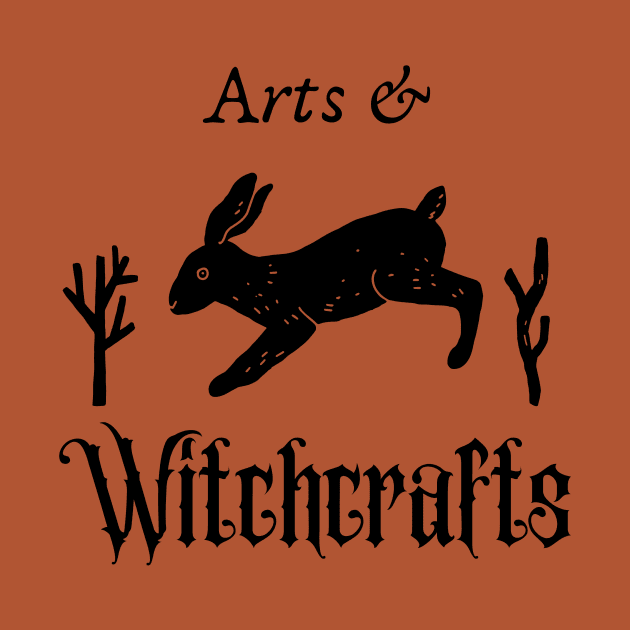 Arts & Witchcrafts Running Hare Occult Design Rustic Twigs Witch Witchcraft Pagan Wiccan Dark Horror Halloween Samhain by BitterBaubles