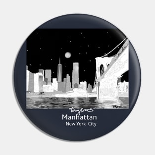 New York City Manhattan and Brooklyn Bridge Pin