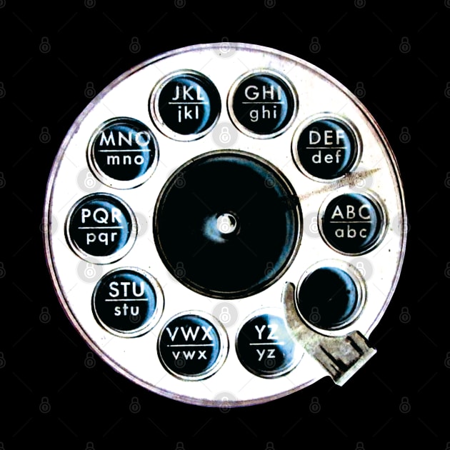 Retro Rotary Phone White on Black by badlydrawnbabe