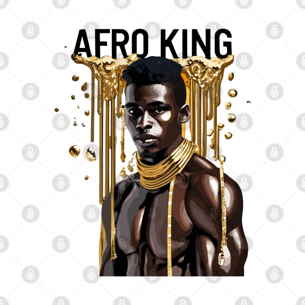 Afro King Drippin' Gold by Graceful Designs