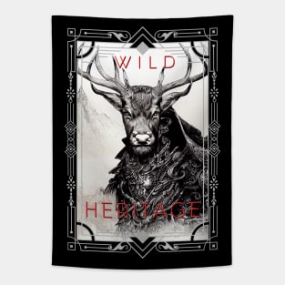 Stag Deer Wild Nature Illustration Line Epic Illustration Line Art Tapestry