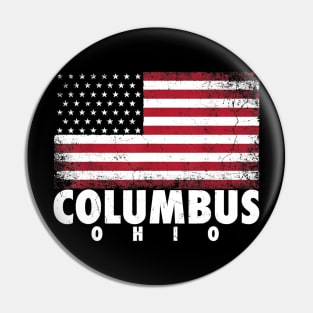 4th of July Gift For Men Women Columbus Ohio American Flag Pin