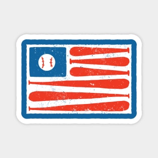 Vintage Baseball American Flag Magnet