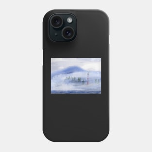 Lighthouse with Fog Watercolor Painting Phone Case