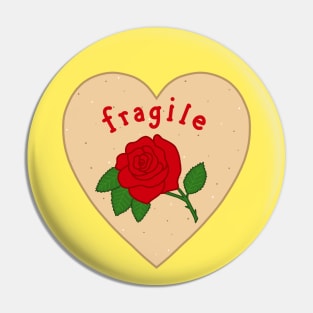 Fragile Mazapan Heart YELLOW Pin