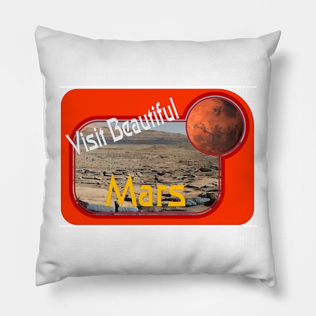 Visit Beautiful Mars Pillow by Starbase79