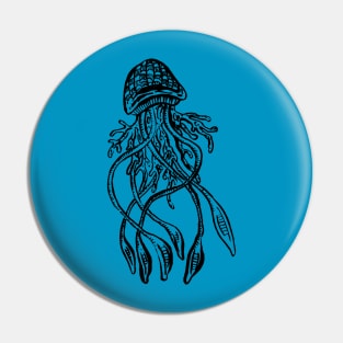 Jellyfish Illustration, Floating in the Sea Pin