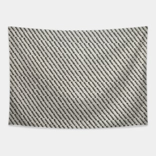 Seamless black and white diagonal stripe textile pattern Tapestry