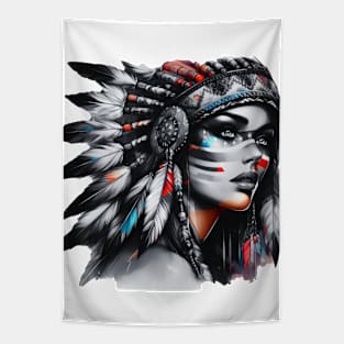 Native American, Beauty, Wild Rose | Catsie Cat Tapestry