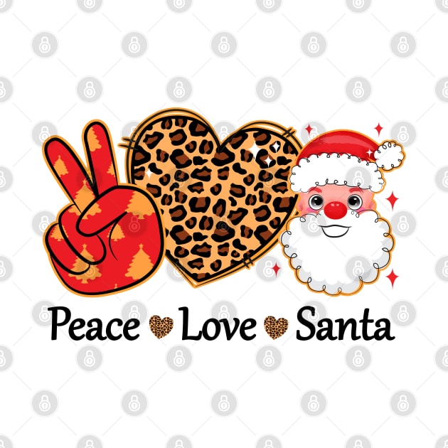 Peace Love Santa Christmas by lunamoonart