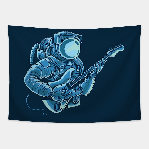 Astronaut Rocking Out in Outer Space Tapestry by SLAG_Creative