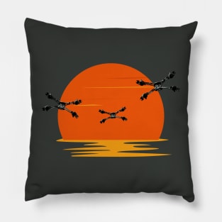 Starfury Fighters - Sunset - Black - Sci-Fi Pillow