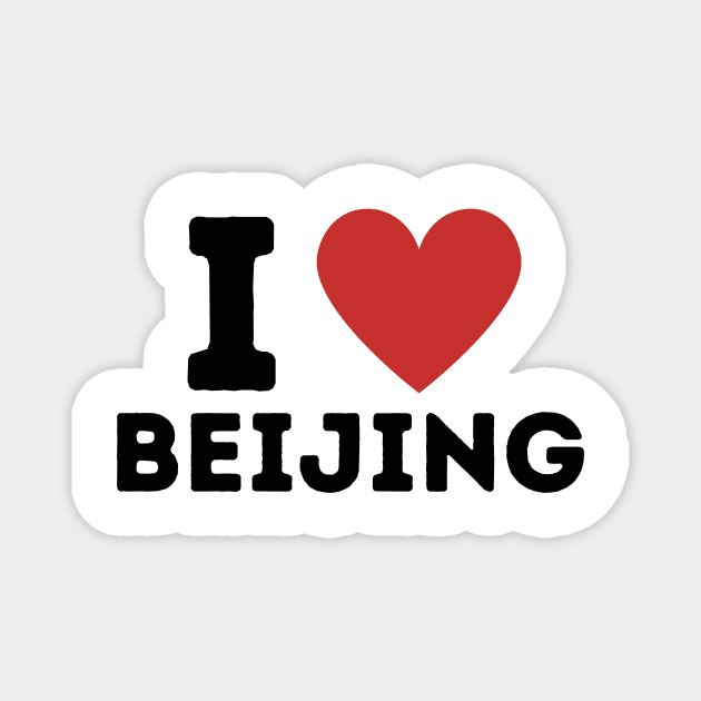 I Love Beijing Simple Heart Design Magnet by Word Minimalism