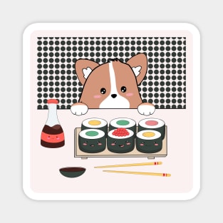 Sushi corgie Magnet