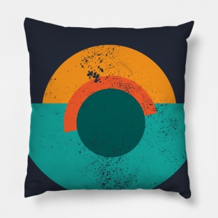 Abstract Geometric Ocean Sunset Pillow