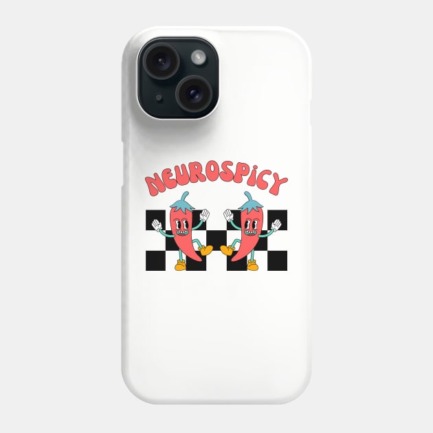 Neuro Spicy, Autism, ADHD, Retro Neurodiversity Phone Case by WaBastian