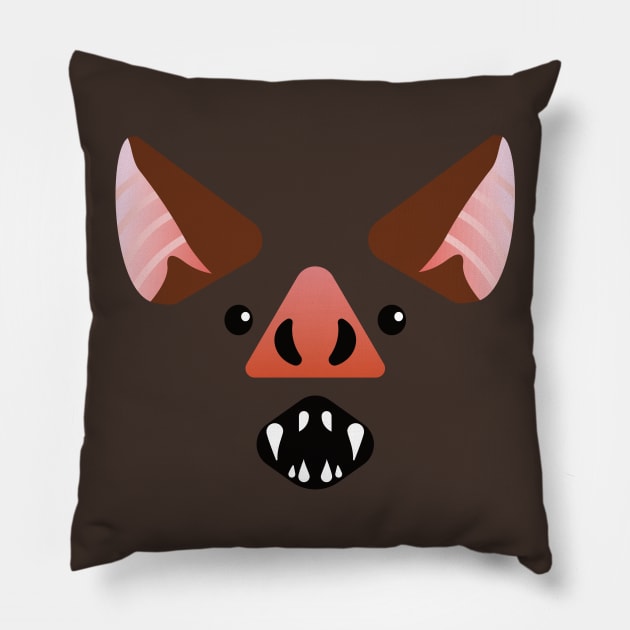 Halloween Vampire Bat Face Costume Pillow by lucidghost