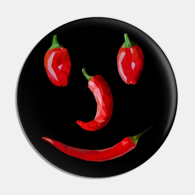 Spicy Red Chili Face Pin by kazoosolo