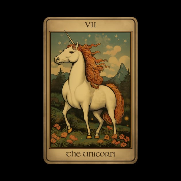Unicorn Tarot Card by RichieDuprey