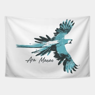 Ara Macao Bird Illustration Tapestry