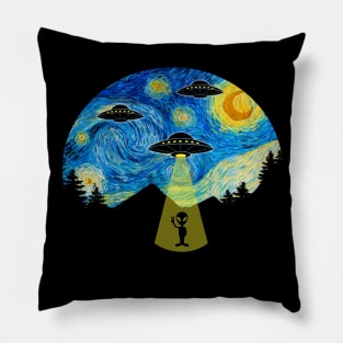 Starry Night UFO Alien - Funny Pillow