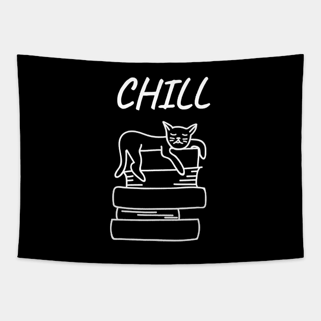 Cat Says Chill Tapestry by Dippity Dow Five