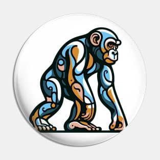 Pop art monkey illustration. cubism illustration of monkey Pin