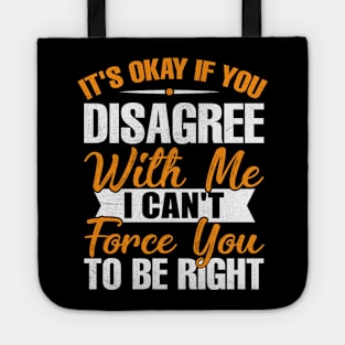 it's okay if you disagree with me i can't force you to be right Tote