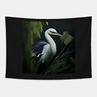 White head Heron Tapestry