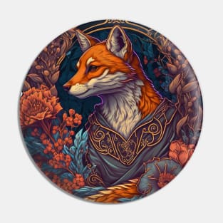 Firefox and flowers Pin