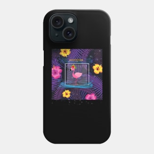 Flamingo with flowers Phone Case