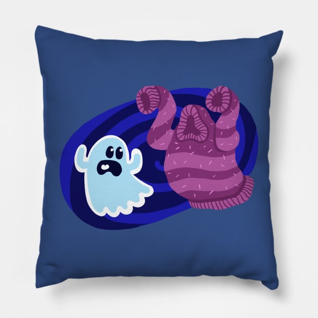 Sweater Specter Pillow by CamelCactusCreations