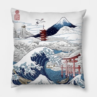 Snowy winter in Japan Pillow