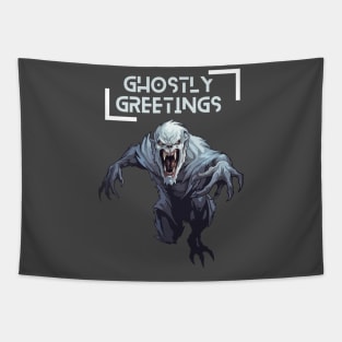 Ghostly Greetings Halloween Tapestry