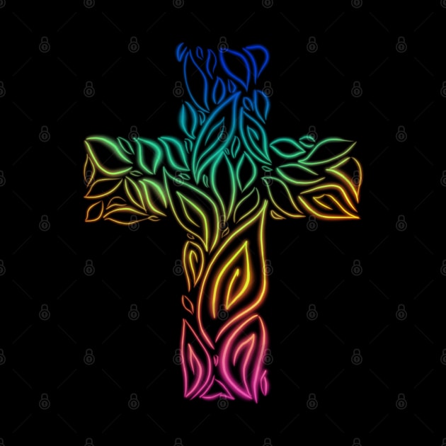 Rainbow Glow Cross by Bluefire