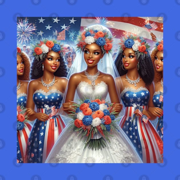 4th of July Bride and Bridesmaids by EverBride