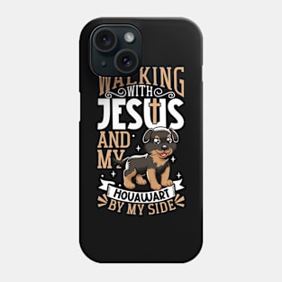 Jesus and dog - Hovawart Phone Case