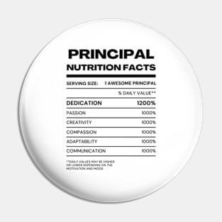 School Principal Nutrition Facts Pin