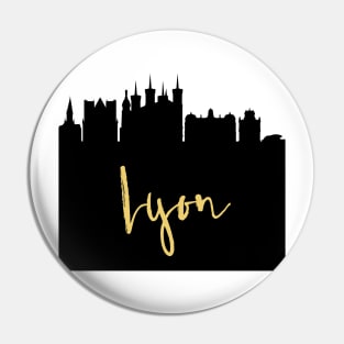 LYON FRANCE DESIGNER SILHOUETTE SKYLINE ART Pin